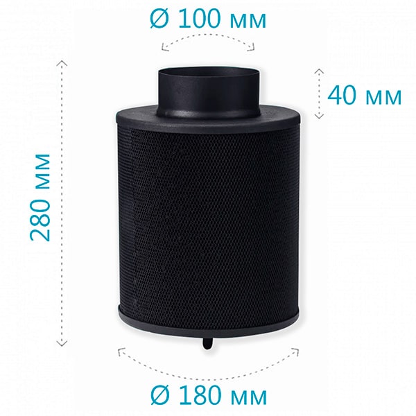 Размеры угольного фильтр MagicFilter 160 м3/100 мм