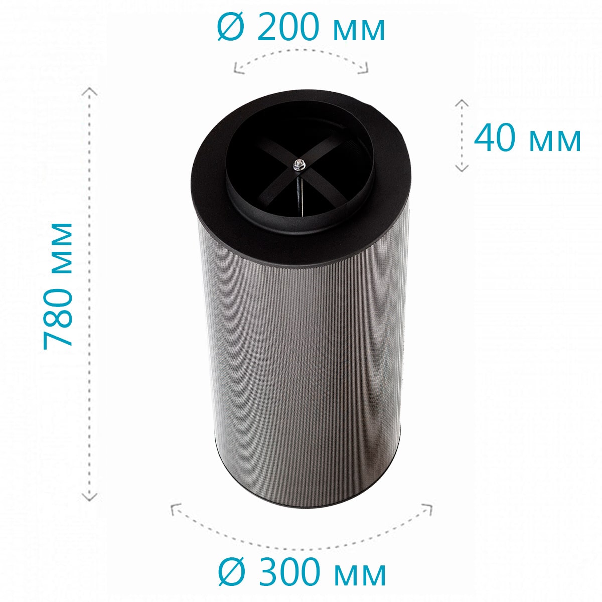 Размеры угольного фильтр MagicFilter 1500 м3/200 мм