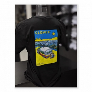 Брендированная черная футболка Clonex Growth Technology